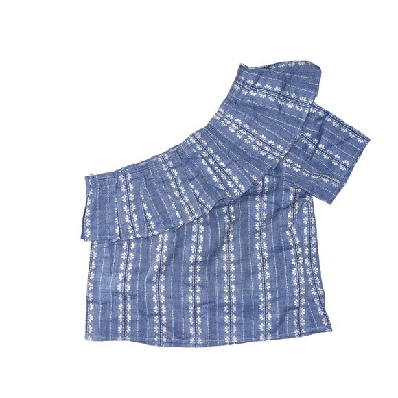 NWT Splendid one shoulder Ruffle top women’s size XS Blue and white - Picture 6 of 16